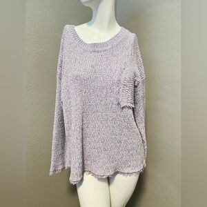 SHEIN Women’s Lavender Marled Knit LS Crew Neck Sweater Size 3XL